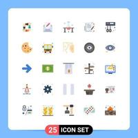 Universal Icon Symbols Group of 25 Modern Flat Colors of paper science lab email science experiment laboratory research Editable Vector Design Elements