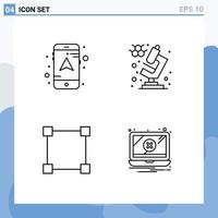 Pictogram Set of 4 Simple Filledline Flat Colors of map error chemistry path problem Editable Vector Design Elements