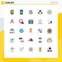 Mobile Interface Flat Color Set of 25 Pictograms of snow weight user gym web Editable Vector Design Elements