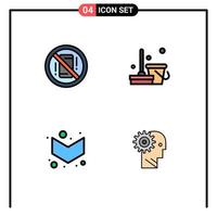 Pictogram Set of 4 Simple Filledline Flat Colors of avoid arrow off clean full Editable Vector Design Elements