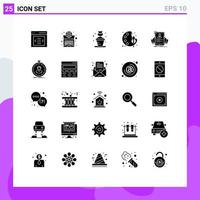 25 Creative Icons Modern Signs and Symbols of resume paint laptop arts pot Editable Vector Design Elements