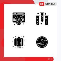 4 User Interface Solid Glyph Pack of modern Signs and Symbols of badge health web disease chinese Editable Vector Design Elements