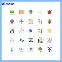 Modern Set of 25 Flat Colors Pictograph of delete less zip search marker Editable Vector Design Elements