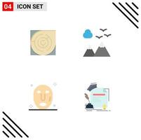 Stock Vector Icon Pack of 4 Line Signs and Symbols for maze facial strategy nature spa Editable Vector Design Elements