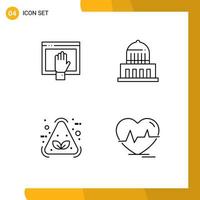 paquete de iconos vectoriales de stock de 4 signos y símbolos de línea para acceder a elementos de diseño vectorial editables de elementos de ciudad de internet ecológico vector