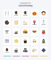 Creative Food 25 Flat icon pack  Such As sweets. food. doughnut. bread. toast vector