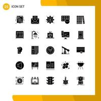 25 User Interface Solid Glyph Pack of modern Signs and Symbols of file hardware mail gadget computers Editable Vector Design Elements