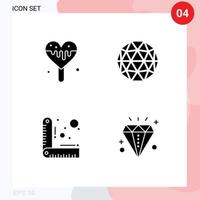 Pack of Modern Solid Glyphs Signs and Symbols for Web Print Media such as ice cream ruler qtum crypto currency diamond Editable Vector Design Elements