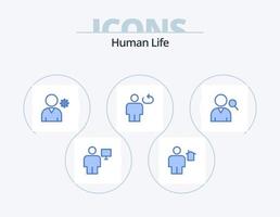 paquete de iconos azul humano 5 diseño de iconos. repetir. humano. casa. cuerpo. usuario vector