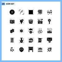 Pictogram Set of 25 Simple Solid Glyphs of flag web crop service error Editable Vector Design Elements