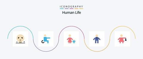 paquete de iconos de 5 planos humanos que incluye mujer. gente. niño. gente. madre vector