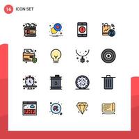 paquete de iconos de vectores de stock de 16 signos y símbolos de línea para wifi internet de las cosas alerta de teléfono de internet elementos de diseño de vectores creativos editables