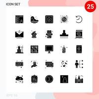 Modern Set of 25 Solid Glyphs Pictograph of logo view box target focus Editable Vector Design Elements