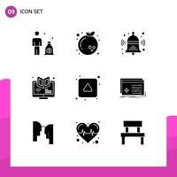 Universal Icon Symbols Group of 9 Modern Solid Glyphs of align online school webinar e Editable Vector Design Elements