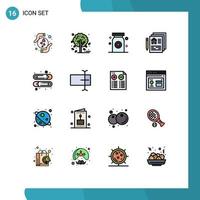 Set of 16 Modern UI Icons Symbols Signs for pin baby medication pen document Editable Creative Vector Design Elements