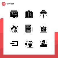 Set of 9 Modern UI Icons Symbols Signs for hardware data ufo component cyber monday Editable Vector Design Elements