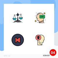 4 Filledline Flat Color concept for Websites Mobile and Apps balance arrow profit human previous Editable Vector Design Elements