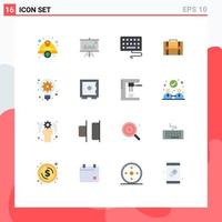 Set of 16 Modern UI Icons Symbols Signs for suitcase marketing business documents business Editable Pack of Creative Vector Design Elements