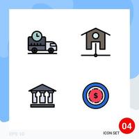 paquete de iconos vectoriales de stock de 4 signos y símbolos de línea para la entrega dinero camión wifi dólar elementos de diseño vectorial editables vector