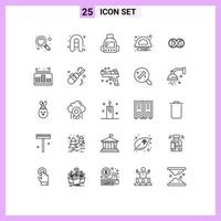 25 iconos creativos signos y símbolos modernos de educación duplicada de audio elementos de diseño vectorial editables de doble moneda vector