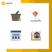 Modern Set of 4 Flat Icons and symbols such as buy secure happy summer website Editable Vector Design Elements