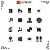 paquete de iconos vectoriales de stock de 16 signos y símbolos de línea para patines izquierdos femeninos flecha aplicación móvil elementos de diseño vectorial editables vector