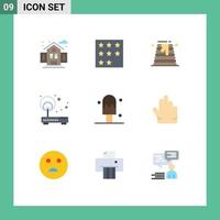 Set of 9 Modern UI Icons Symbols Signs for cream point canada network access Editable Vector Design Elements