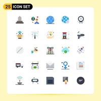 25 Creative Icons Modern Signs and Symbols of mechanical time education web globe Editable Vector Design Elements