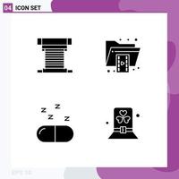 User Interface Pack of 4 Basic Solid Glyphs of computer video cpu file medical Editable Vector Design Elements