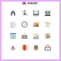 16 Thematic Vector Flat Colors and Editable Symbols of task list modeling business cash Editable Pack of Creative Vector Design Elements