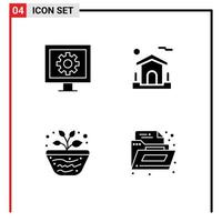 4 Creative Icons Modern Signs and Symbols of control geography watch real study Editable Vector Design Elements