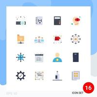 16 Flat Color concept for Websites Mobile and Apps folder mind ecommerce lotus head Editable Pack of Creative Vector Design Elements