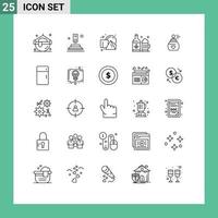 paquete de iconos de vectores de stock de 25 signos y símbolos de línea para elementos de diseño de vectores editables de copa de cubo de irlanda de fragancia