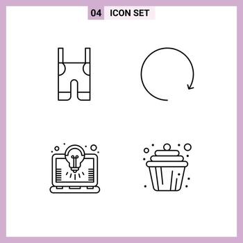 User Interface Pack of 4 Basic Filledline Flat Colors of baby idea pants clockwise solution Editable Vector Design Elements