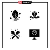 Universal Icon Symbols Group of 4 Modern Solid Glyphs of biology shop science web utensils Editable Vector Design Elements