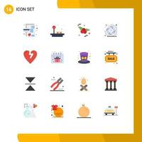 16 Creative Icons Modern Signs and Symbols of infarct lens aperture play camera shutter camera Editable Pack of Creative Vector Design Elements