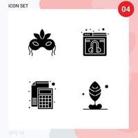 Pack of Modern Solid Glyphs Signs and Symbols for Web Print Media such as mask calculator mardigras online math Editable Vector Design Elements