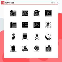 Set of 16 Modern UI Icons Symbols Signs for player media player grid media education Editable Vector Design Elements