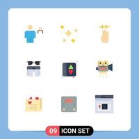 9 Flat Color concept for Websites Mobile and Apps beach summer planets swimsuite gesture Editable Vector Design Elements