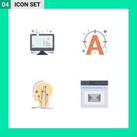 4 Creative Icons Modern Signs and Symbols of flask data sample tube text human Editable Vector Design Elements