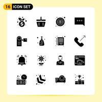 16 Creative Icons Modern Signs and Symbols of electric camcorder eye comment bubble Editable Vector Design Elements