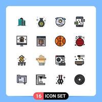 16 Creative Icons Modern Signs and Symbols of marketing connection money communication planet Editable Creative Vector Design Elements