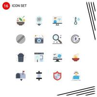 16 iconos creativos signos y símbolos modernos de destornillador codificación meteorológica programación de temperatura paquete editable de elementos creativos de diseño de vectores