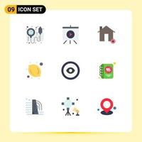 9 iconos creativos signos y símbolos modernos de ui eye house browser food elementos de diseño vectorial editables vector