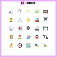 Pictogram Set of 25 Simple Flat Colors of case cute refresh child present Editable Vector Design Elements