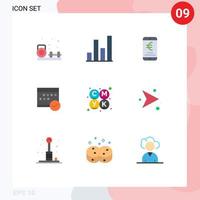 Set of 9 Modern UI Icons Symbols Signs for plan calendar payment business schedule Editable Vector Design Elements