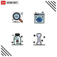 4 Creative Icons Modern Signs and Symbols of html health seo web medical Editable Vector Design Elements