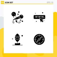 Group of Modern Solid Glyphs Set for karaoke motivation singing webpage direction Editable Vector Design Elements