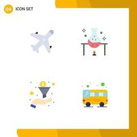 Universal Icon Symbols Group of 4 Modern Flat Icons of ecommerce filter shopping science sort Editable Vector Design Elements