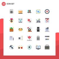 Universal Icon Symbols Group of 25 Modern Flat Colors of ecology drop files storage documents Editable Vector Design Elements